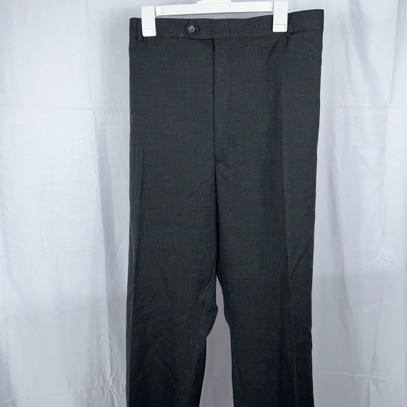 Jones New York Trouser Suit Pants Solid Pinstripe Button Hook & Eye Zip Closure - Picture 4 of 9